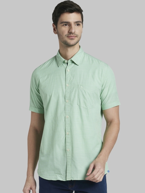 

Parx Men Green Slim Fit Solid Casual Shirt