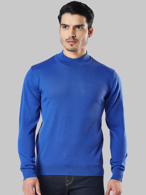 

Raymond Men Blue Solid Sweater