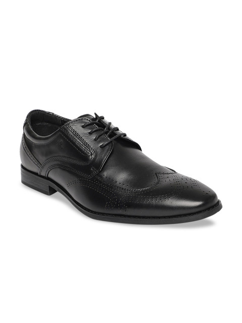 

Arrow Men Black Solid Leather Brogues