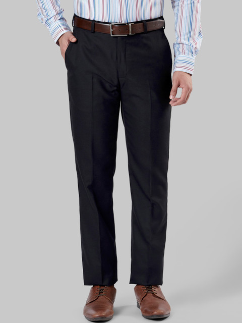 

Raymond Men Black Regular Fit Checked Formal Trousers