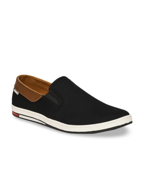 

Flying Machine Men Black Slip-On Sneakers