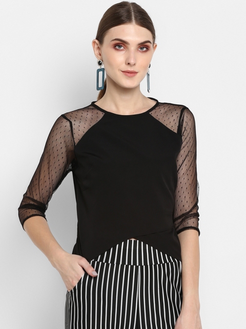 

TRENDY DIVVA Women Black Solid Top