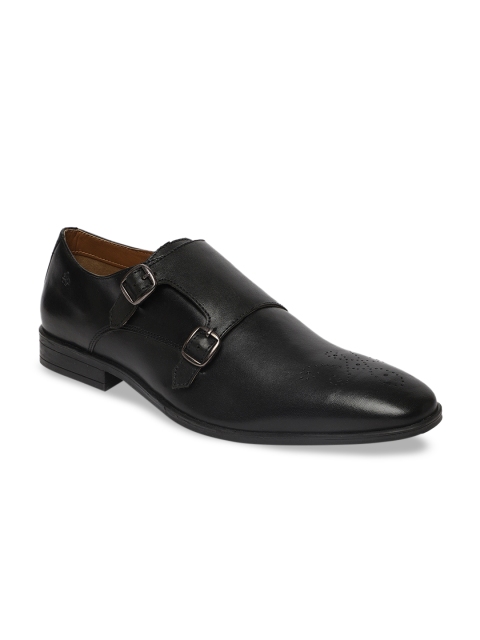 

Arrow Men Black Solid Leather Monk Shoes