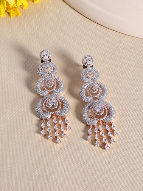 Voylla Gold-Toned Contemporary Drop Earrings