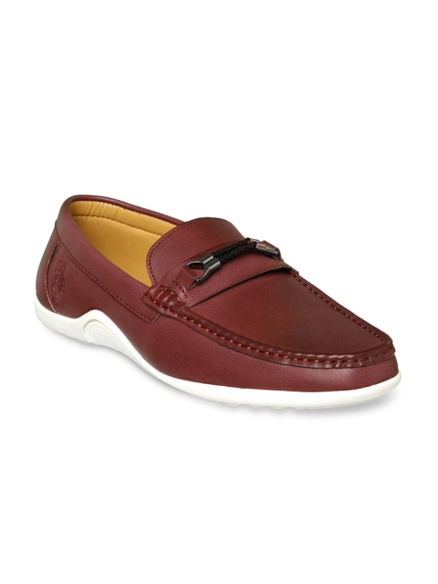 

U.S. Polo Assn. Men Maroon Solid Horsebit Loafers
