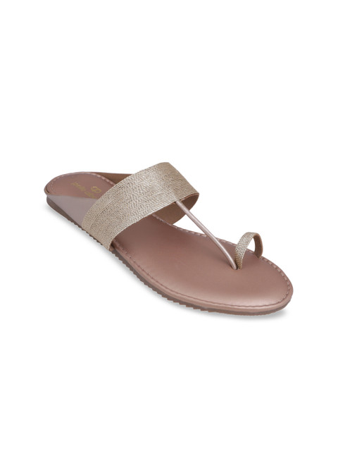 

pelle albero Women Gold-Toned Solid One Toe Flats