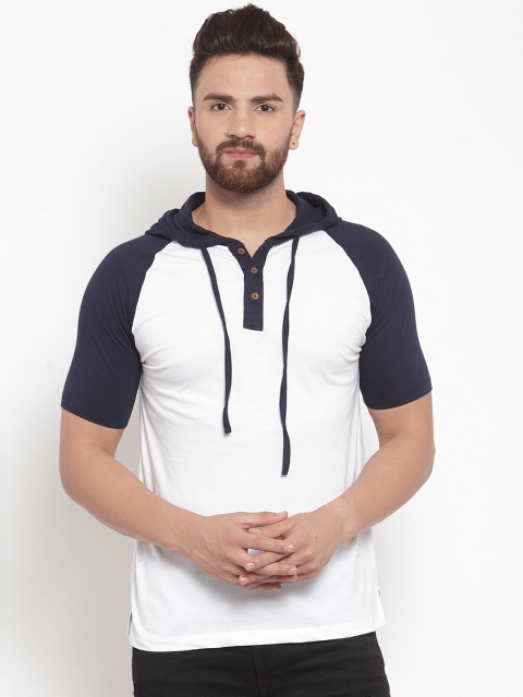 

Kalt Men White Solid Hood T-shirt