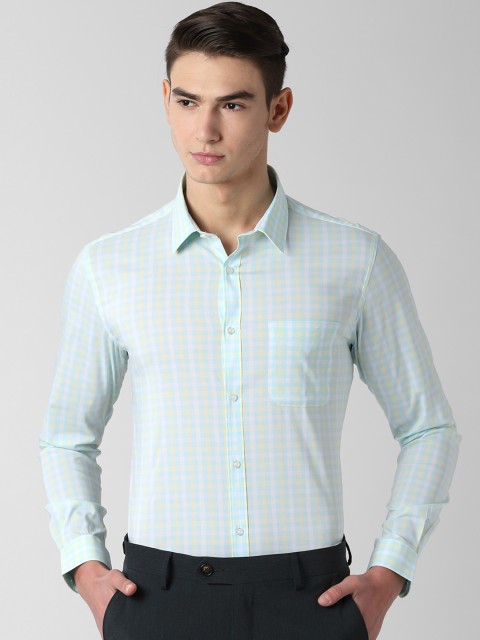

Peter England Men Blue Slim Fit Checked Formal Shirt