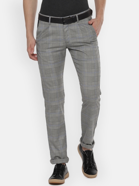

Allen Solly Men Grey Slim Fit Checked Regular Trousers