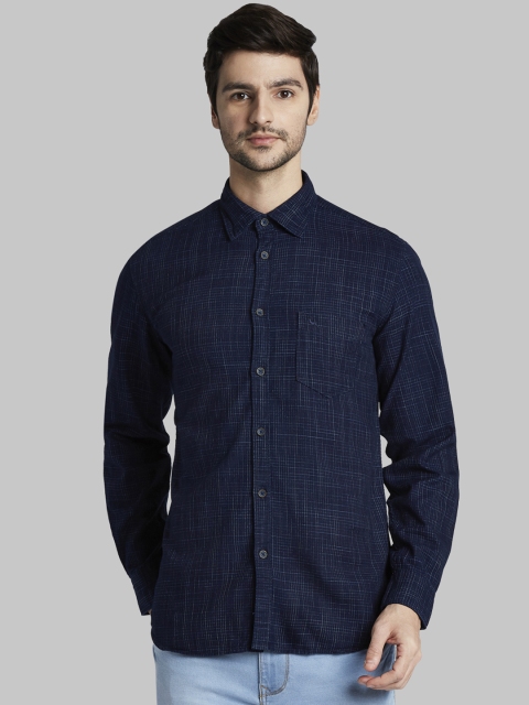 

Parx Men Navy Blue Slim Fit Printed Casual Shirt