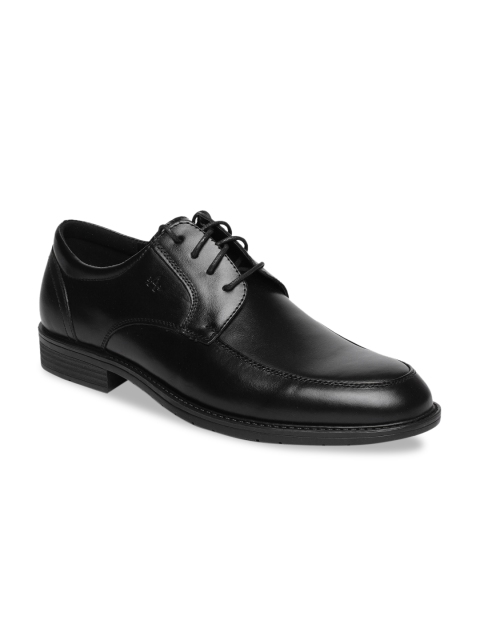 

Arrow Men Black Solid Leather Formal Derbys