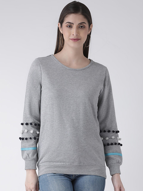 

The Vanca Women Grey Solid Sweatshirt