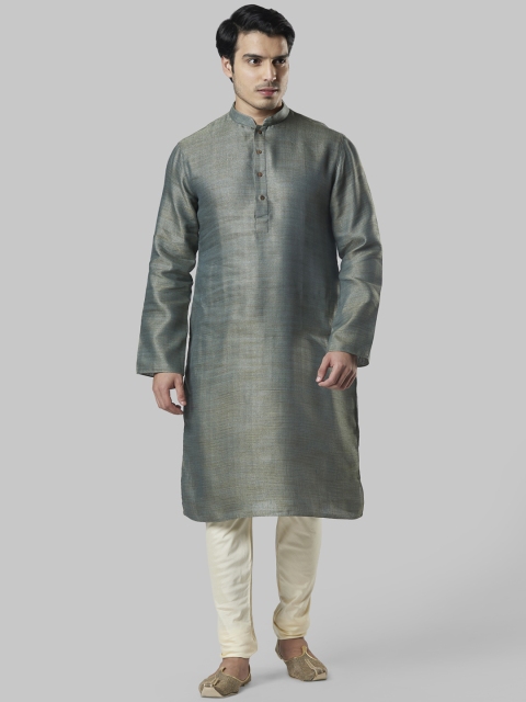 

Ethnix by Raymond Men Grey Woven Design Straight Kurta