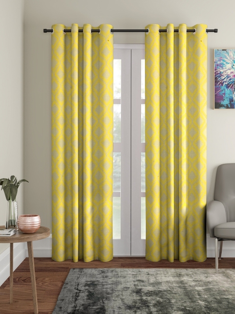 

NEUDIS Yellow Set of 2 Long Door Curtains