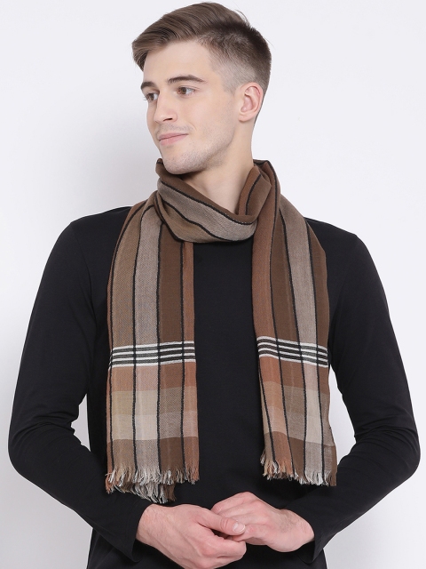 

SHINGORA Men Brown & Black Striped Muffler