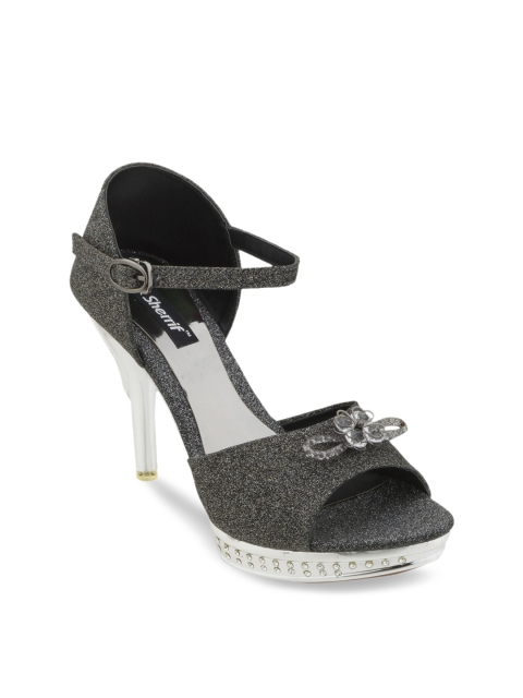 

Sherrif Shoes Women Silver-Toned Solid Stilletos