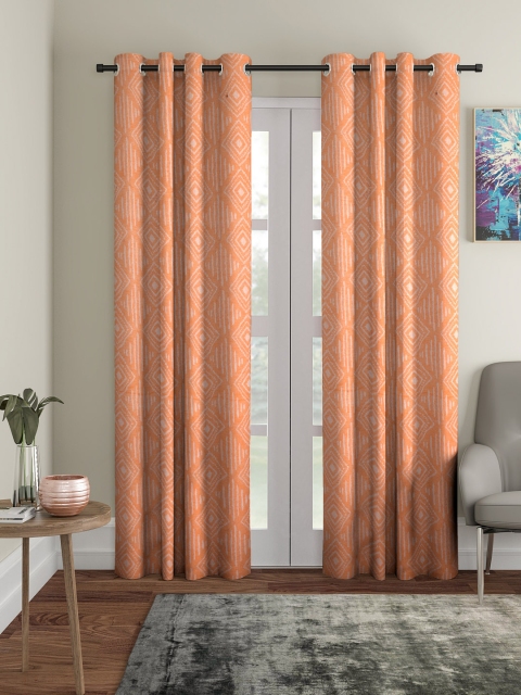 

NEUDIS Orange Set of 2 Long Door Curtains