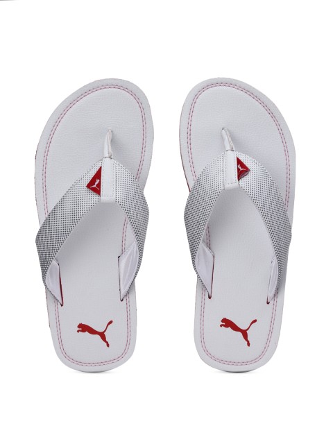 

Puma Men White & Black Solid Thong Flip-Flops