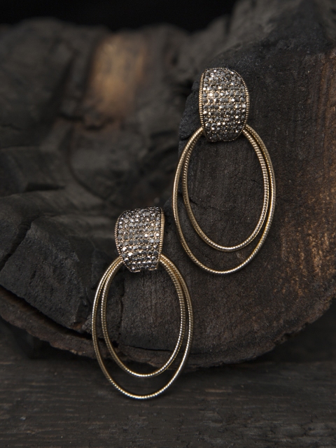 

Mali Fionna Gold-Toned Contemporary Drop Earrings