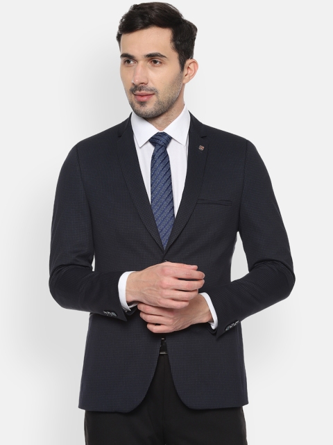 

Allen Solly Sport Men Navy Blue Checked Single-Breasted Blazers