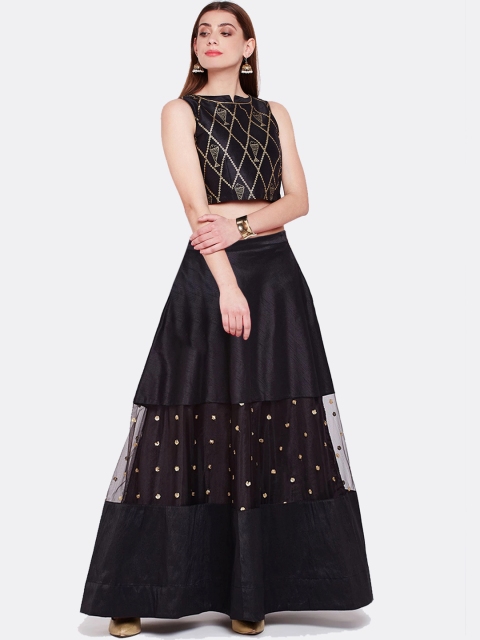 

studio rasa Black Printed Ready to Wear Lehenga with Blouse