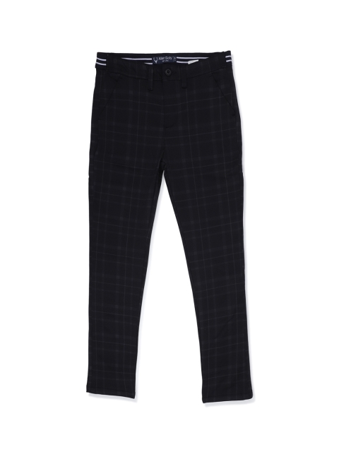 

Allen Solly Junior Boys Black Regular Fit Checked Regular Trousers