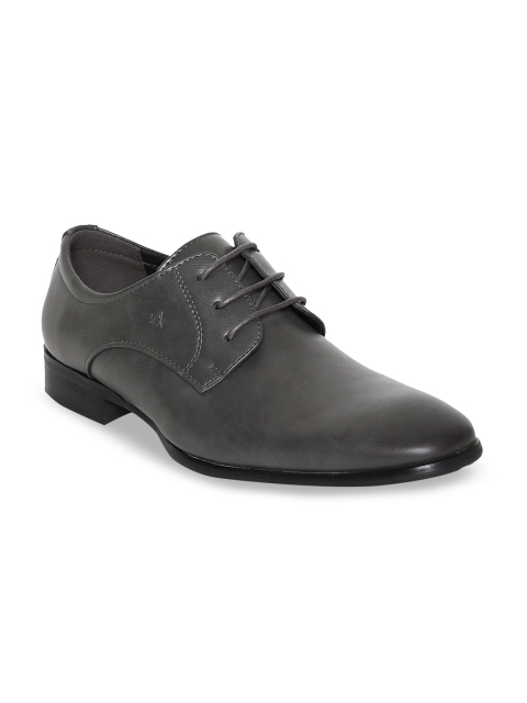 

Arrow Men Grey Solid Leather Formal Derbys