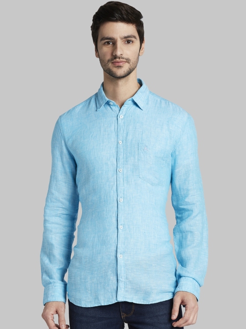 

Parx Men Blue Slim Fit Self Design Casual Shirt