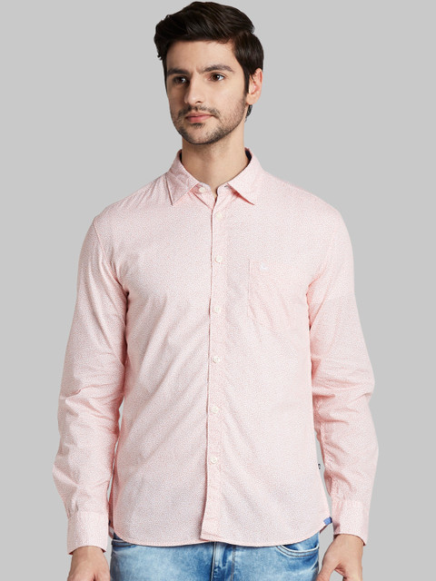 

Parx Men Orange Slim Fit Printed Casual Shirt
