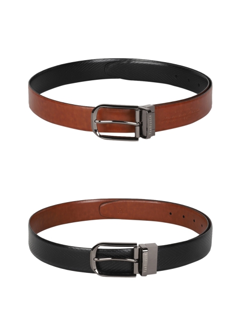 

Van Heusen Men Set of 2 Black Textured Leather Reversible Belts