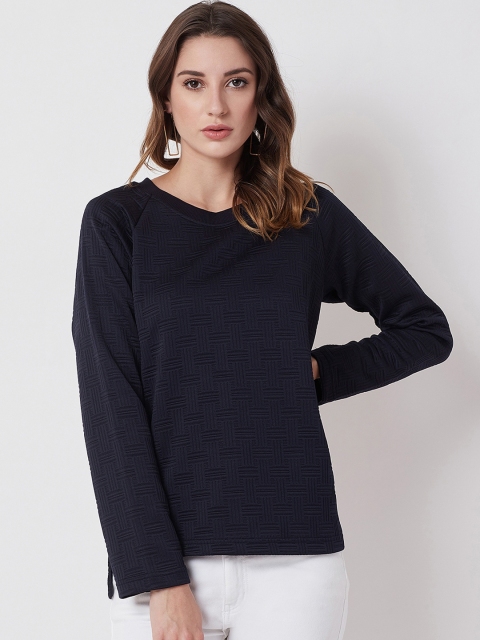 

Nun Women Navy Blue Solid Sweatshirt