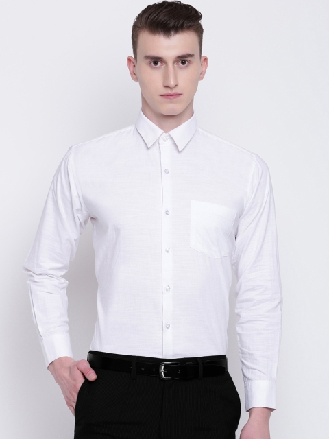 

Hancock Men White Sport Slim Fit Solid Formal Shirt