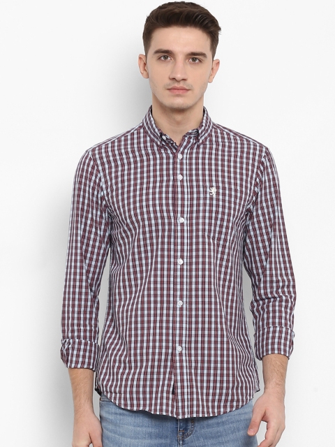 

Red Tape Men Blue & Maroon Regular Fit Checked Casual Shirt