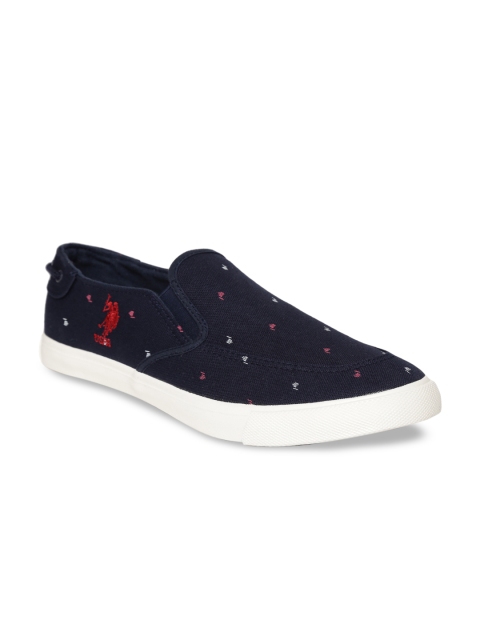 

U.S. Polo Assn. Men Navy Blue Slip-On Sneakers