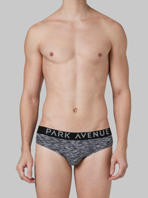 

Park Avenue Men Grey Melange Solid Low-Rise Briefs-PZRX00080-G387F070