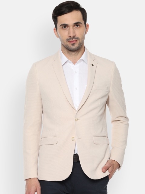 

Allen Solly Sport Men Beige Self Design Slim-Fit Single-Breasted Blazer