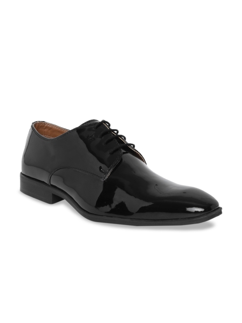 Arrow Men Black Solid Leather Formal Derbys