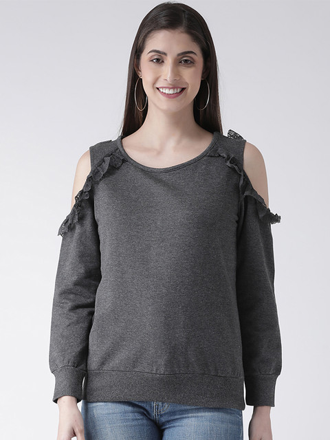 

The Vanca Women Grey Solid Sweatshirt