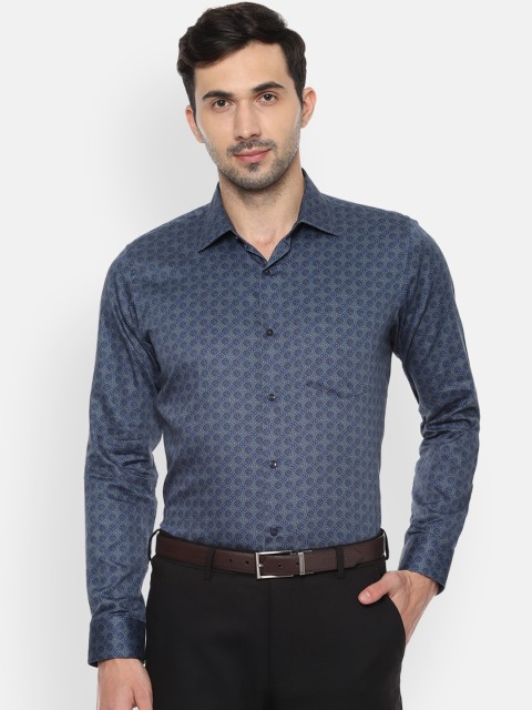 

Van Heusen Men Navy Blue Slim Fit Printed Formal Shirt
