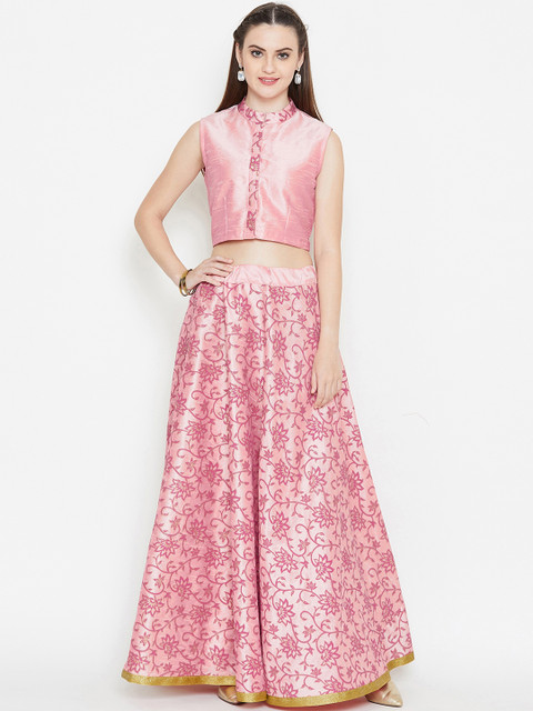 

studio rasa Pink Printed Ready to Wear Lehenga with Blouse