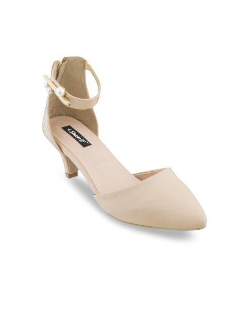 

Sherrif Shoes Women Cream-Coloured Solid Pumps
