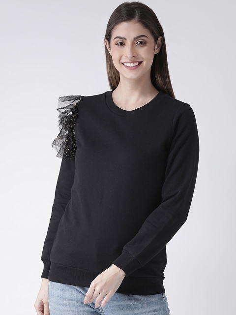 

The Vanca Women Black Solid Sweatshirt