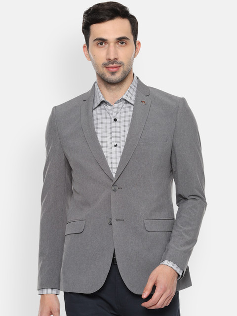 

Allen Solly Men Grey Single-Breasted Solid Slim-Fit Blazer