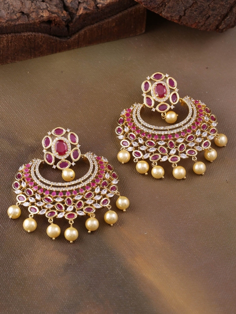 

Voylla Gold-Plated & Red Classic Chandbalis
