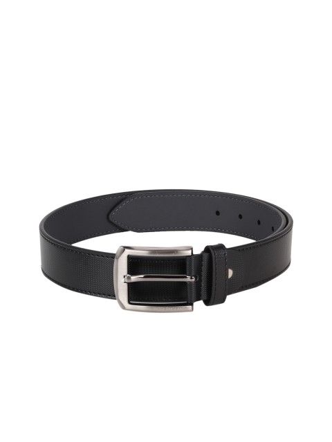 

Peter England Men Black Textured Belt