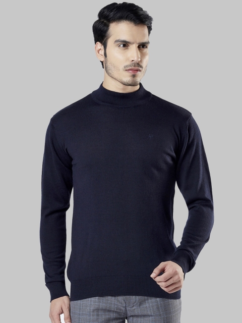

Raymond Men Navy Blue Solid Sweater