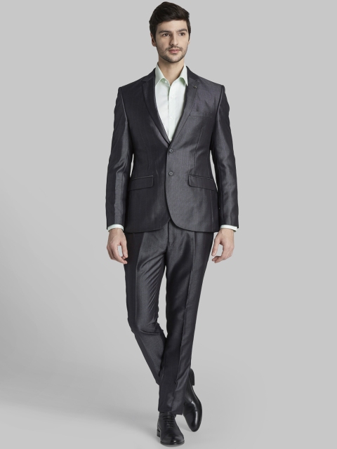 

Parx Men Grey Self Design Regular-Fit Single-Breasted Suit