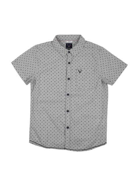 

Allen Solly Junior Boys Grey Regular Fit Printed Casual Shirt