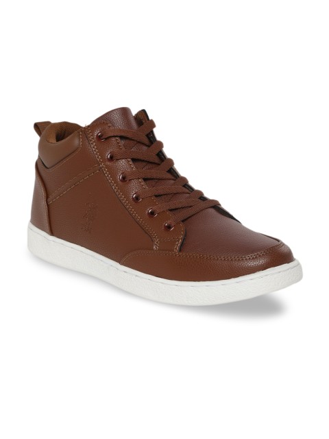 

U.S. Polo Assn. Men Brown Solid Mid-Top Sneakers