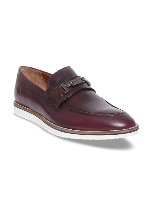 

U.S. Polo Assn. Men Maroon Leather Loafers